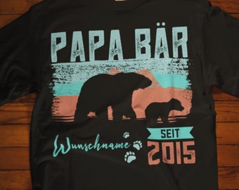 Personalisiertes Herren T-Shirt | Papa Bär | Shirt | Geschenk für Papa | Vater Geschenke | Vater Geschenkideen | Geschenke zum Vatertag