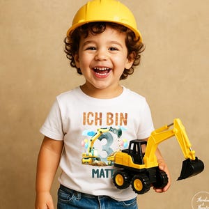 2, 3, 4, 5, 6, 7, 8, 9. Birthday boys I am 2, 3, 4, 5, 6, 7, 8, 9 years old excavator birthday children's motif gift | Birthday shirt construction site