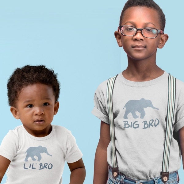 Großer Bruder Big Bro Shirt Kinder Premium Ich werde großer Bruder Geschwister Outfit Geschenk Body Kleiner Bruder Baby Bro Elefant