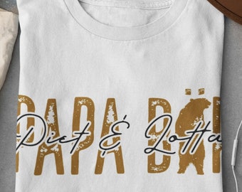 Personalisiertes Herren T-Shirt | Papa Bär & Baby Bär | Geschenk für Papa | Vater Geschenke | Vater Geschenkideen Geburt