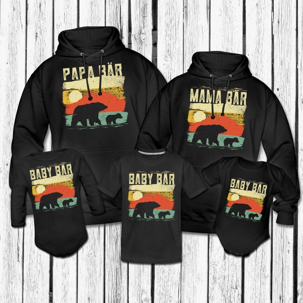 Familienshirt Partnerlook | Papa Bär, Mama Bär & Baby Bär | Geschenk für Papa | Vater Geschenke | Vater Geschenkideen Geburt