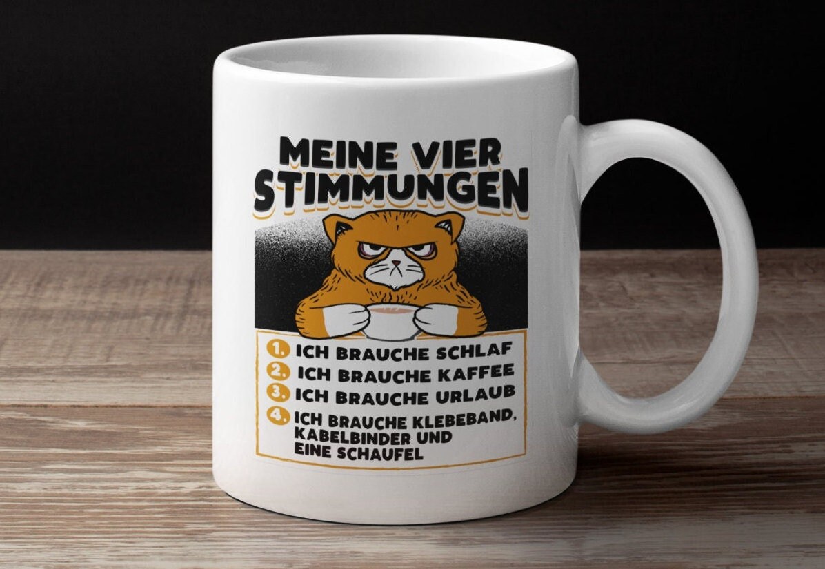Tasse Büro Spruch Lustig Sarkasmus Bürohumor Katze Katzen Kaffeebecher