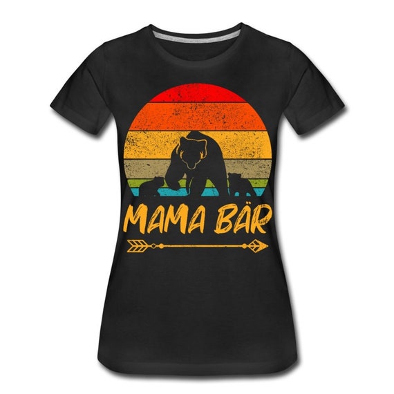 Zweifach Mama Bär Geschenk | Beste Mama Zwillinge Geschenke | Muttertag | Mama T-Shirt | Mutter Geschenkidee | Premium Shirt Zwillingsmama