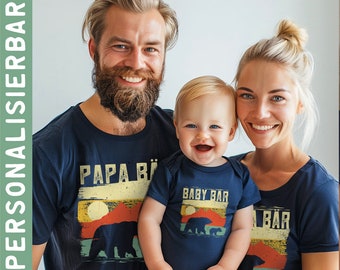 Familienshirt Partnerlook | Papa Bär, Mama Bär & Baby Bär | Geschenk für Papa | Vater Geschenke | Vater Geschenkideen Geburt