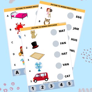 English Digital Printable Worksheets for Kids, Three letters words in English,Learning materials