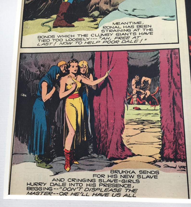 Original Vintage Flash Gordon Science Fiction Adventure Comic Page 1939 Alex Raymond Mounted 16x 20 1930s Print Early Collectable Graphic image 5