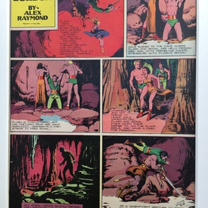 Original Vintage Flash Gordon Science Fiction Adventure Comic Page 1939 Alex Raymond Mounted 16x 20 1930s Print Early Collectable Graphic image 2