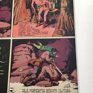 Original Vintage Flash Gordon Science Fiction Adventure Comic Page 1939 Alex Raymond Mounted 16x 20 1930s Print Early Collectable Graphic image 4