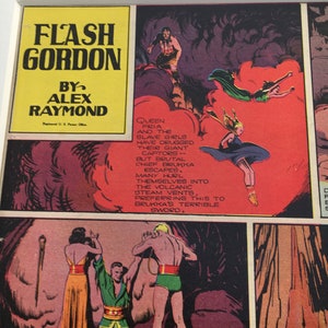 Original Vintage Flash Gordon Science Fiction Adventure Comic Page 1939 Alex Raymond Mounted 16x 20 1930s Print Early Collectable Graphic image 6