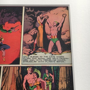 Original Vintage Flash Gordon Science Fiction Adventure Comic Page 1939 Alex Raymond Mounted 16x 20 1930s Print Early Collectable Graphic image 5