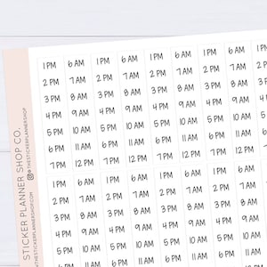 EC Petite Planner Hourly Strip Labels - 1 Sheet - 32 Stickers