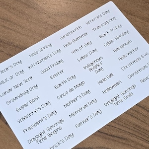 US Holiday Planner Stickers - 35 stickers