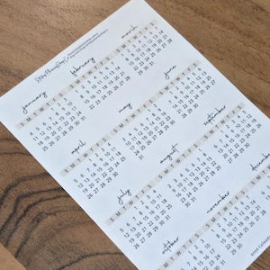 2026 Mini Calendar Stickers | Minimal & Functional Planner Stickers - 12 Stickers