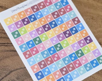 Pegatinas para planificador con iconos de mancuernas