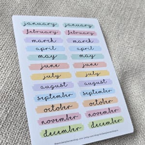 Brush Stroke Monthly Header Stickers