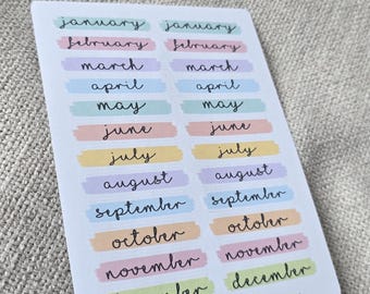 Brush Stroke Monthly Header Stickers