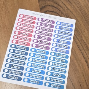 Daily Header Stickers - Days of The Week Header Stickers