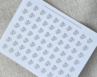Pills Medicine Sticker - Mini Icon Stickers, Planner Icon Stickers, Minimal & Functional Planner Sticker, Small Icon Stickers, 70 Stickers