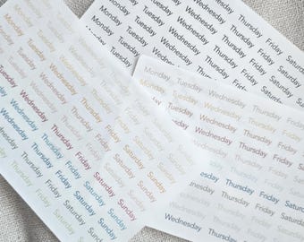 Pegatina transparente de los días de la semana - Fuente Avenier - 77 pegatinas