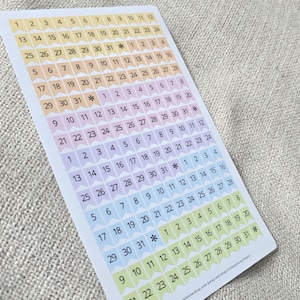 Date Flag Stickers - 192 Stickers  - Full Month Color Sets