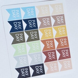 Flag Pay Day Planner Stickers - 24 Stickers