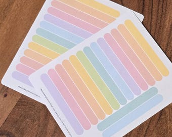 Pegatinas washi redondas y largas para planificador - 15 pegatinas
