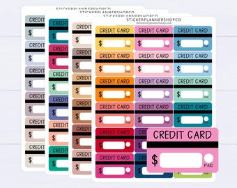 Pegatinas de recordatorio de pago de facturas de tarjetas de crédito - 18 pegatinas