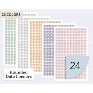 Number Date Stickers, Planner Journal Calendar Dots, Tiny 2026 Stickers - 198 Stickers