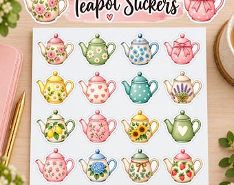 Pegatinas de tetera para agenda - 16 pegatinas