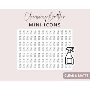 Cleaning Bottle - Mini Icon Stickers, Planner Icon Stickers, Minimal & Functional Planner Sticker, Small Icon Stickers, 93 Stickers