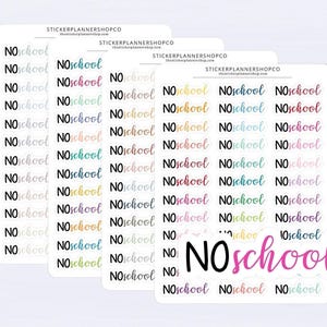 No School Text Planner Stickers - 36 Stickers