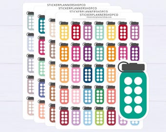 Water Bottle Planner Stickers - 35 Stickers