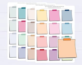 Grote plaknotities plannerstickers - 12 stickers - Erin Condren plannerstickers