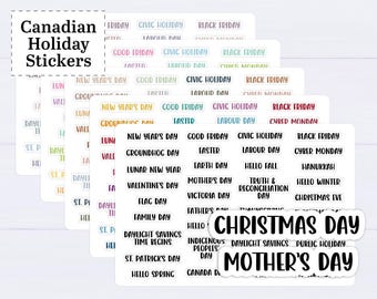 Pegatinas para planificador de vacaciones en Canadá - 37 pegatinas