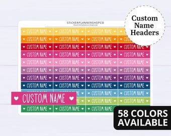 Custom Header Namen Aufkleber - 36 Aufkleber