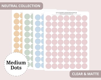 Medium Dot Stickers - Functional Planner Stickers - Minimal Planner Stickers - Bullet Journal Stickers