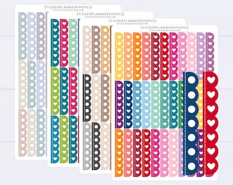 Scallop Checklist Planner Stickers - Choice of dots or hearts