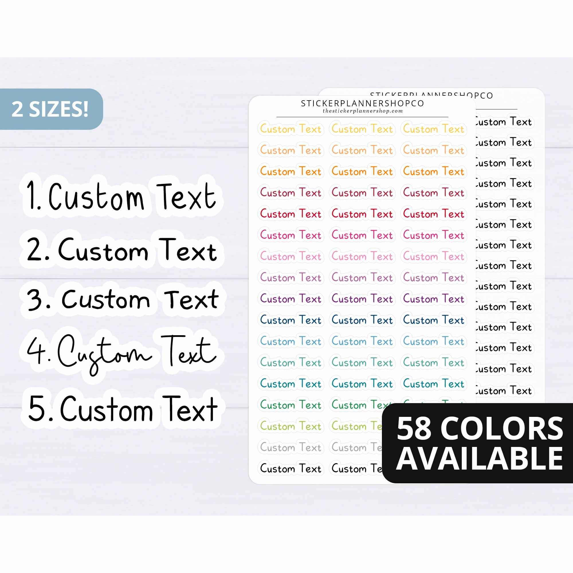 Custom Text Stickers - custom sticker sheet - I will print stickers of any word/phrase that you choose - 1 word/phrase per sheet, #CT02