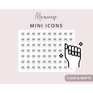 Manicure Mini Icon Stickers, Planner Icon Sticker, Minimal & Functional Planner Sticker, Small Icon Sticker, 70 Stickers