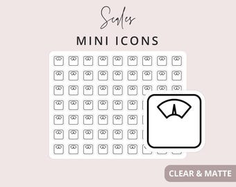 Weight Scale Sticker - Mini Icon Stickers, Planner Icon Stickers, Minimal & Functional Planner Sticker, Small Icon Stickers, 63 Stickers