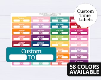 Custom Time Schedule Box Stickers - 28 Stickers