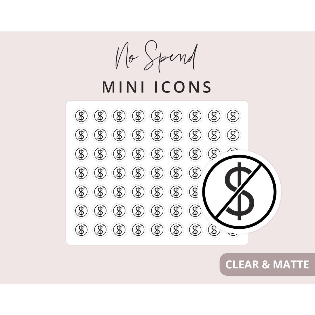 Mini Icons - No Spend - Budgeting Mini Stickers - #V01 - Etsy