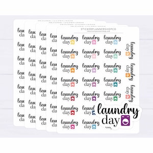 Laundry Day Planner Stickers - 32 Stickers
