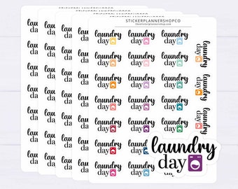 Laundry Day Planner Stickers - 32 Stickers