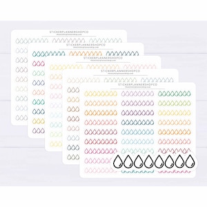Hydrate Water Tracker Planner Stickers - tracking water stickers - water track sticker - Erin Condren Planner Stickers