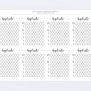 Wekelijkse Hydrate-trackerstickers - zwart - 8 stickers