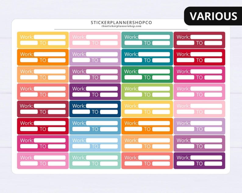 Plannerstickers werkschemalabel: 32 stickers afbeelding 4