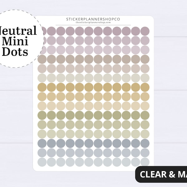 Mini-Punktaufkleber – neutrale Farben – 180 Aufkleber