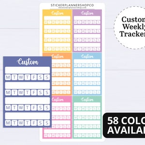 Custom Stackable Habit  planner sticker - 6 Stickers - I will print stickers of any word that you choose - 1 word per sheet