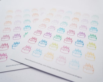 Mini pegatinas para tartas de cumpleaños - 42 pegatinas